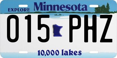 MN license plate 015PHZ