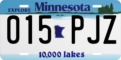 MN license plate 015PJZ