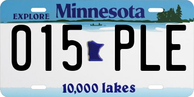MN license plate 015PLE