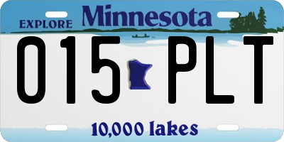 MN license plate 015PLT