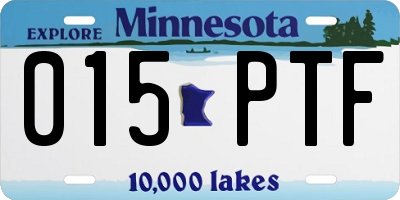 MN license plate 015PTF