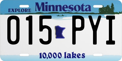 MN license plate 015PYI