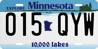 MN license plate 015QYW