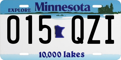 MN license plate 015QZI