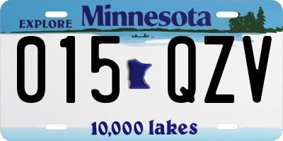 MN license plate 015QZV