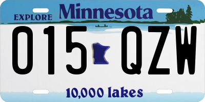 MN license plate 015QZW