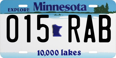 MN license plate 015RAB