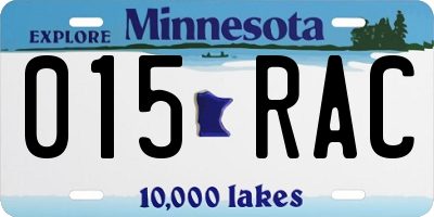 MN license plate 015RAC