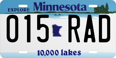 MN license plate 015RAD