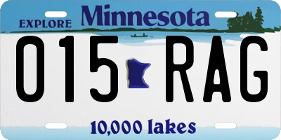 MN license plate 015RAG