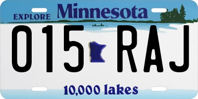 MN license plate 015RAJ