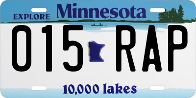 MN license plate 015RAP