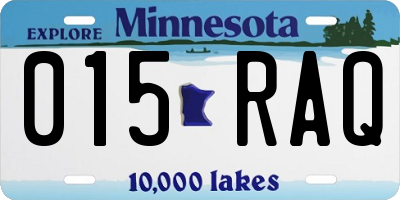 MN license plate 015RAQ