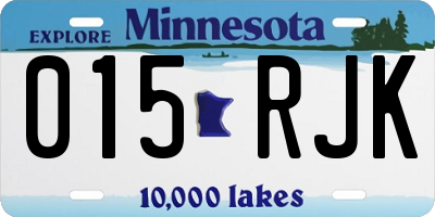 MN license plate 015RJK