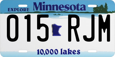 MN license plate 015RJM