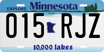 MN license plate 015RJZ
