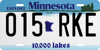 MN license plate 015RKE