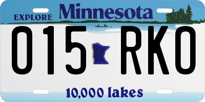 MN license plate 015RKO