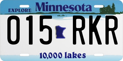 MN license plate 015RKR