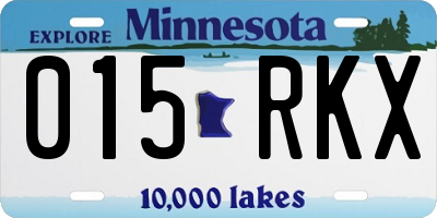 MN license plate 015RKX