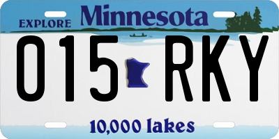 MN license plate 015RKY