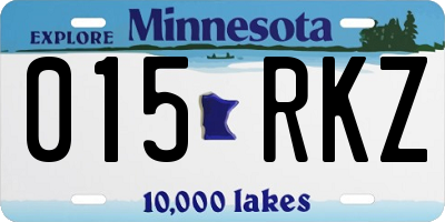 MN license plate 015RKZ