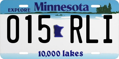 MN license plate 015RLI