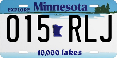 MN license plate 015RLJ