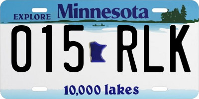 MN license plate 015RLK