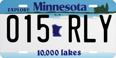MN license plate 015RLY