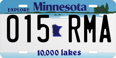 MN license plate 015RMA