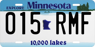 MN license plate 015RMF