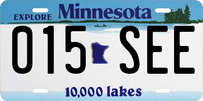 MN license plate 015SEE