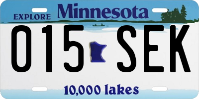 MN license plate 015SEK