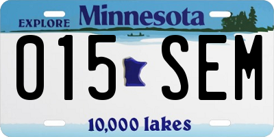 MN license plate 015SEM
