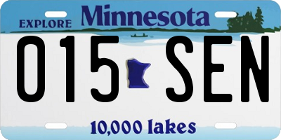 MN license plate 015SEN