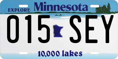 MN license plate 015SEY