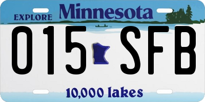 MN license plate 015SFB