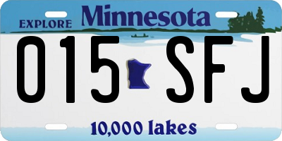 MN license plate 015SFJ