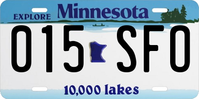 MN license plate 015SFO