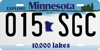 MN license plate 015SGC