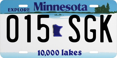 MN license plate 015SGK