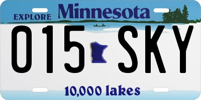 MN license plate 015SKY