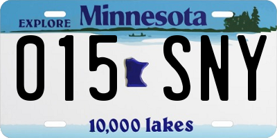 MN license plate 015SNY