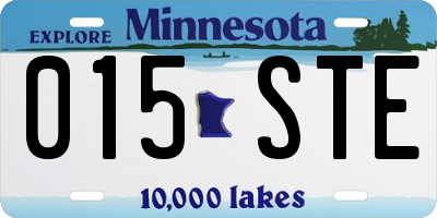 MN license plate 015STE