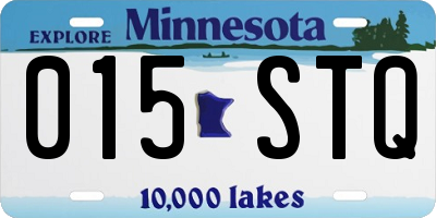 MN license plate 015STQ