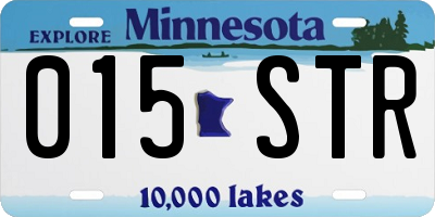 MN license plate 015STR
