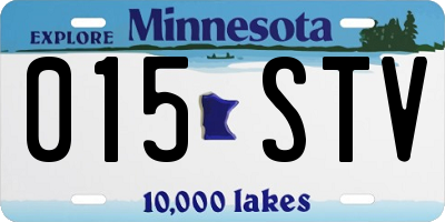MN license plate 015STV