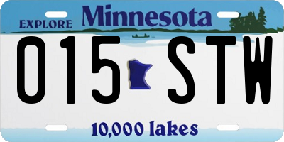 MN license plate 015STW