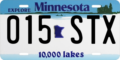 MN license plate 015STX